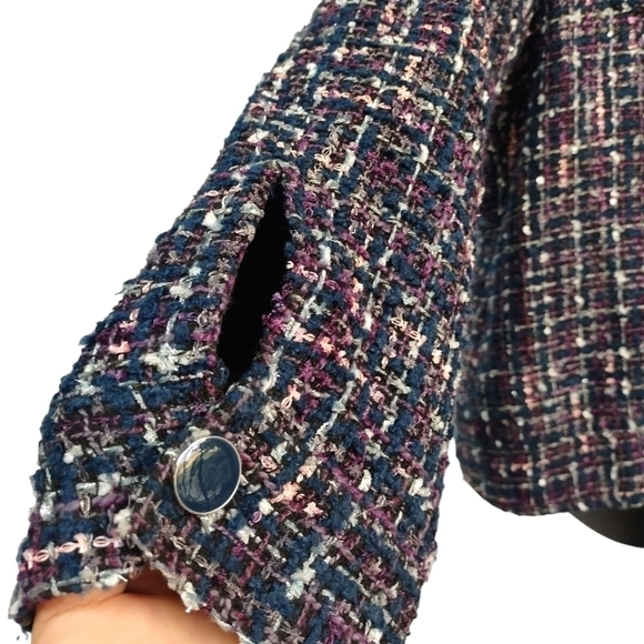 Draper's& Damon's Multi Colors Tweed Blazer Jacket Size PL NWOT - Picture 6 of 9